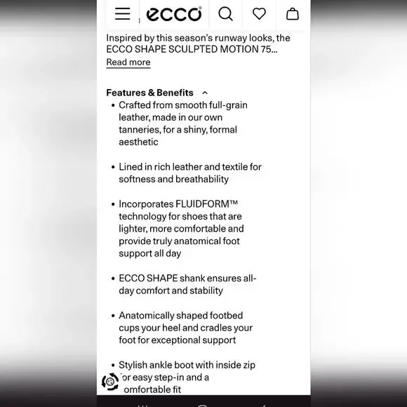 Ecco Runway Inspired Shape Sculpted Motion 75 White Ankle Boots 42 - Picture 16 of 16